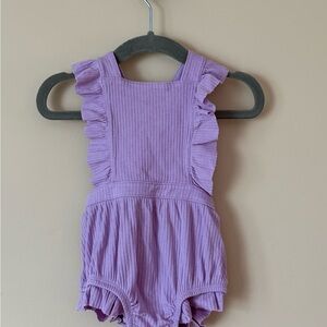 Cat & Jack Lavender Ribbed Ruffle One-Piece